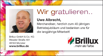 Glückwunschanzeige von Uwe Albrecht