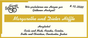 Glückwunschanzeige von Margarethe Dieter Höffte
