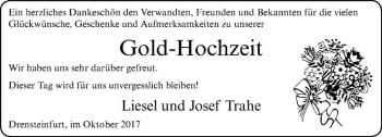 Glückwunschanzeige von Liesel & Josef Trahe