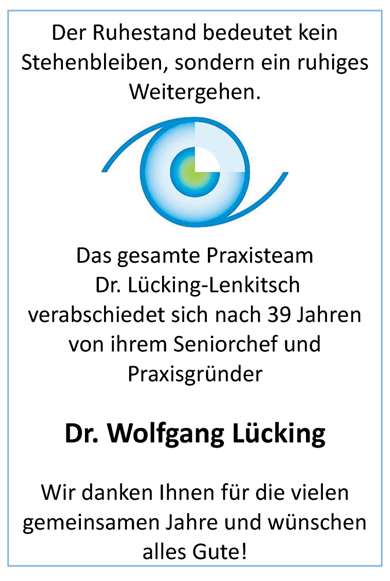 Zur Glückwunschseite von Dr. Wolfgang Lücking