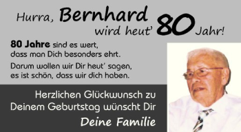 Glückwunschanzeige von Bernhard 
