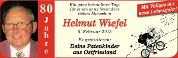 Glückwunschanzeige von Helmut Wiefel