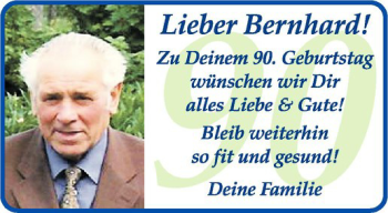 Glückwunschanzeige von Bernhard 