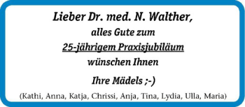 Glückwunschanzeige von N. Walther