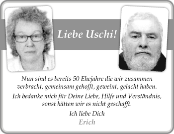 Glückwunschanzeige von Uschi Erich 