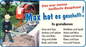 Glückwunschanzeige von Max 