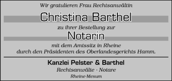 Glückwunschanzeige von Christina Barthel