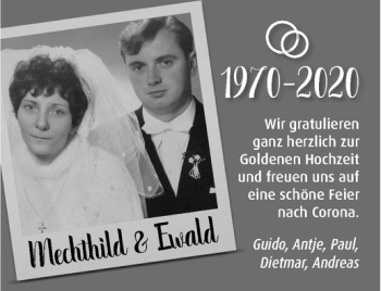 Glückwunschanzeige von Mechthild & Ewald 