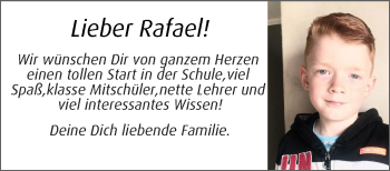 Glückwunschanzeige von Rafael 