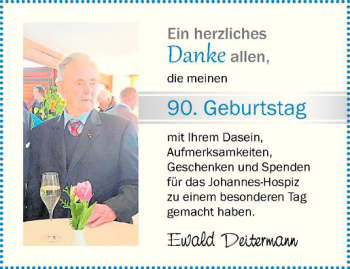 Glückwunschanzeige von Ewald Deitermann