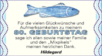 Glückwunschanzeige von Hildegard 