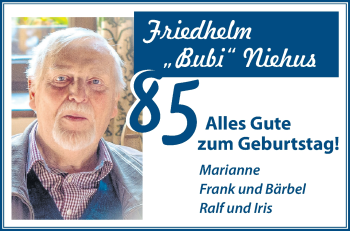 Glückwunschanzeige von Friedhelm Niehus