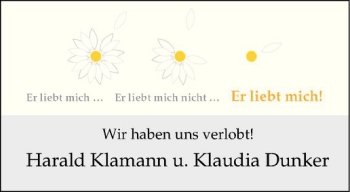 Glückwunschanzeige von Harald & Klaudia Klamann & Dunker
