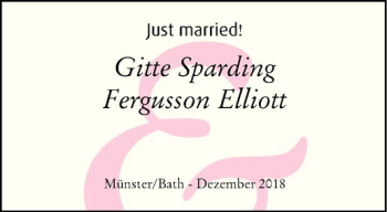Glückwunschanzeige von Gitte und Fergusson 