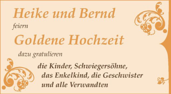 Glückwunschanzeige von Heike und Bernd 