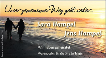 Glückwunschanzeige von Sara und Jens Hampel & Rottmann