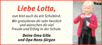 Glückwunschanzeige von Lotta 