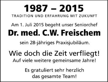 Glückwunschanzeige von C.W. Freischem