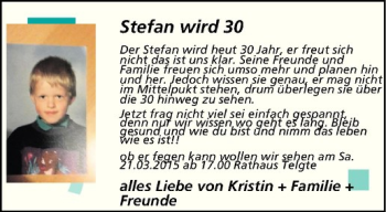 Glückwunschanzeige von Stefan 