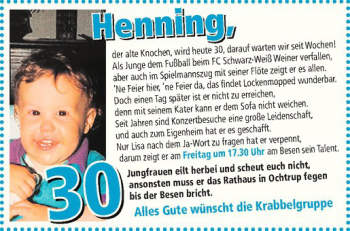 Glückwunschanzeige von Henning 