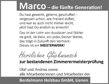 Glückwunschanzeige von Marco 