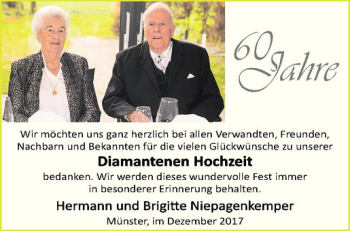 Glückwunschanzeige von Hermann und Brigitte Niepagenkemper