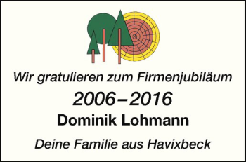 Glückwunschanzeige von Dominik Lohmann