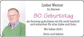 Glückwunschanzeige von Lieber Werner