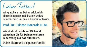 Glückwunschanzeige von Tristan Barczak