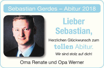 Glückwunschanzeige von Sebastian Gerdes