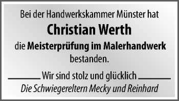 Glückwunschanzeige von Christian Werth