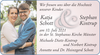 Glückwunschanzeige von Katja Schott Stephan Kintrup 