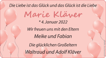 Glückwunschanzeige von Marie Kläver