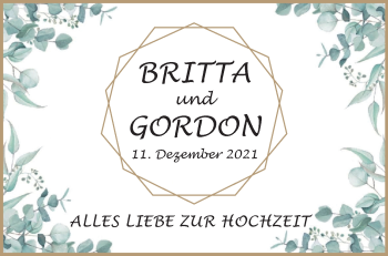 Glückwunschanzeige von Britta und Gordon 