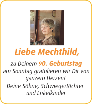 Glückwunschanzeige von Mechthild 
