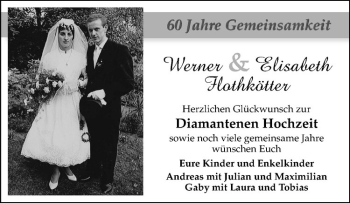 Glückwunschanzeige von Werner & Elisabeth Flothkötter