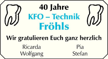 Glückwunschanzeige von  KFO-Technik Fröhls