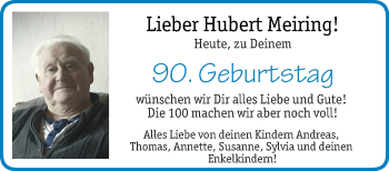 Glückwunschanzeige von Hubert Meiring