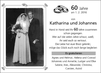 Glückwunschanzeige von Katharina & Johannes 