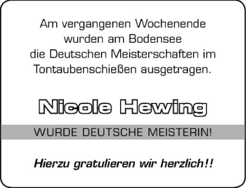Glückwunschanzeige von Nicole Hewing