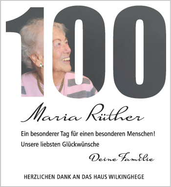 Glückwunschanzeige von Maria Rüther