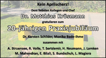 Glückwunschanzeige von Matthias Krösmann