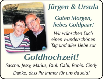 Glückwunschanzeige von Ursula & Jürgen 