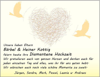 Glückwunschanzeige von Bärbel & Heiner Kottig