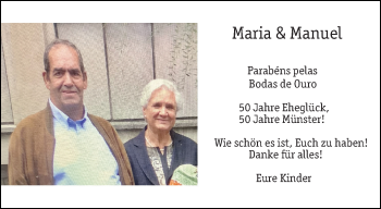 Glückwunschanzeige von Maria und Manuel 