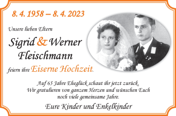 Glückwunschanzeige von Sigrid & Werner Fleischmann