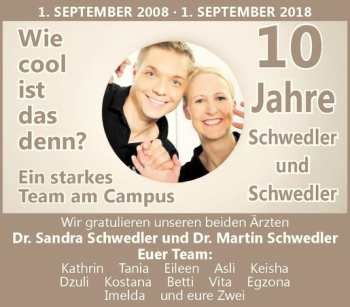 Glückwunschanzeige von Sandra und Martin Schwedler