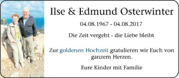 Glückwunschanzeige von Ilse & Edmund Osterwinter