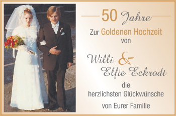 Glückwunschanzeige von Willi und Elfie Eckrodt