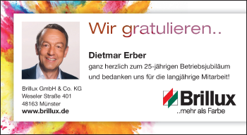 Glückwunschanzeige von Dietmar Erber